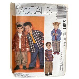 McCalls 2881 Sewing Pattern Toddler Shirt Top & Pull-On Pants Size CC (2-3-4)